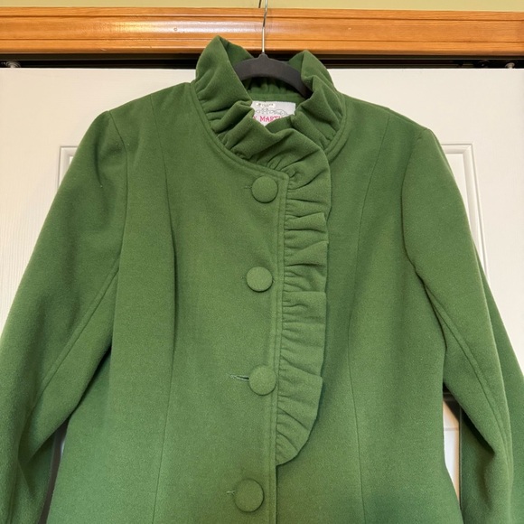 Pink Martini Wool Look Apple Green D
Ruffle Collar Dress Coat/Jacket Size L - Picture 2 of 8